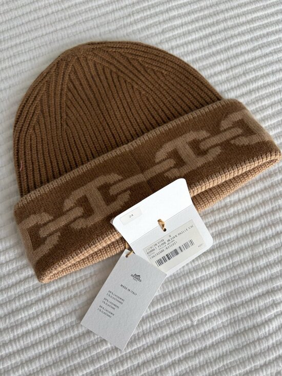 Hermès Camel Cashmere Beanie